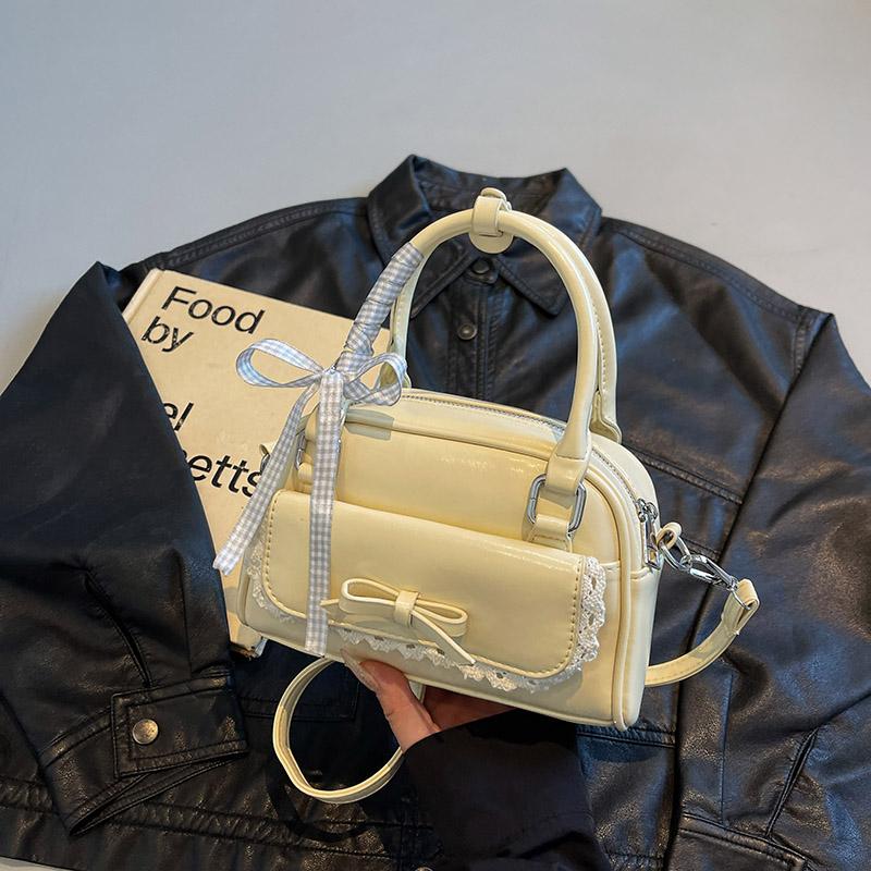 Vintage kabelka přes rameno - Dámská kabelka s mašlí, Korejský streetwear, Ležérní crossbody kabelka, Trendy cestovní taška,