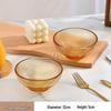 Amber Dotted Borosilicate Glass Bowls - Set of 2
