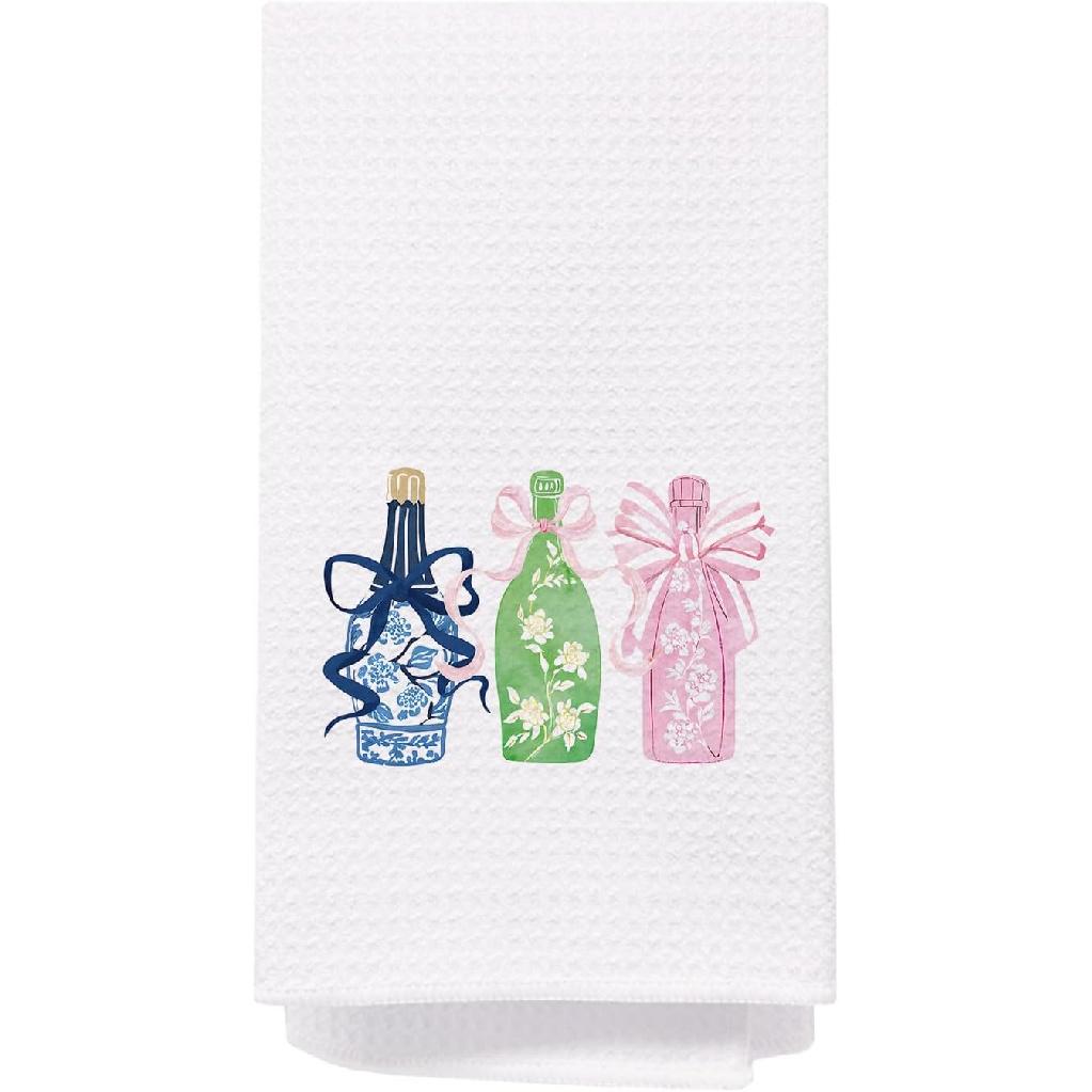 SPBL&L Blue Hydrangea Chinoiserie Kitchen Towels, White Floral Dish Towels, Hand Towels for Bathroom, Grandmillennial Decor, 16x24 Inch Chinoiserie-chinoiserie C