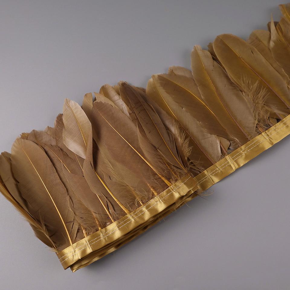 2M Natural Dyed Goose Feather Trims Real Geese Duck Feathers Fringe Ribbons For Handmade Crafts Pumas Wedding Accessories