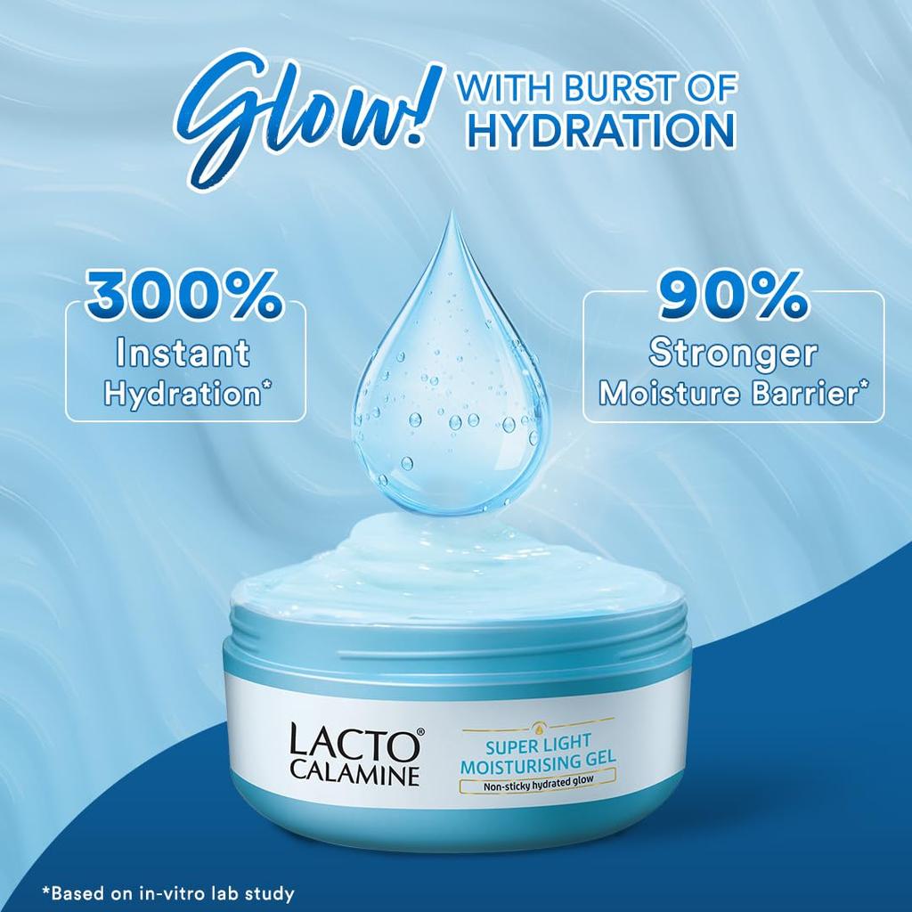 Lacto Calamine Super Light Moisturizer Face 150g Hydrating Non-Sticky Daily Cream for Oily Skin Glow