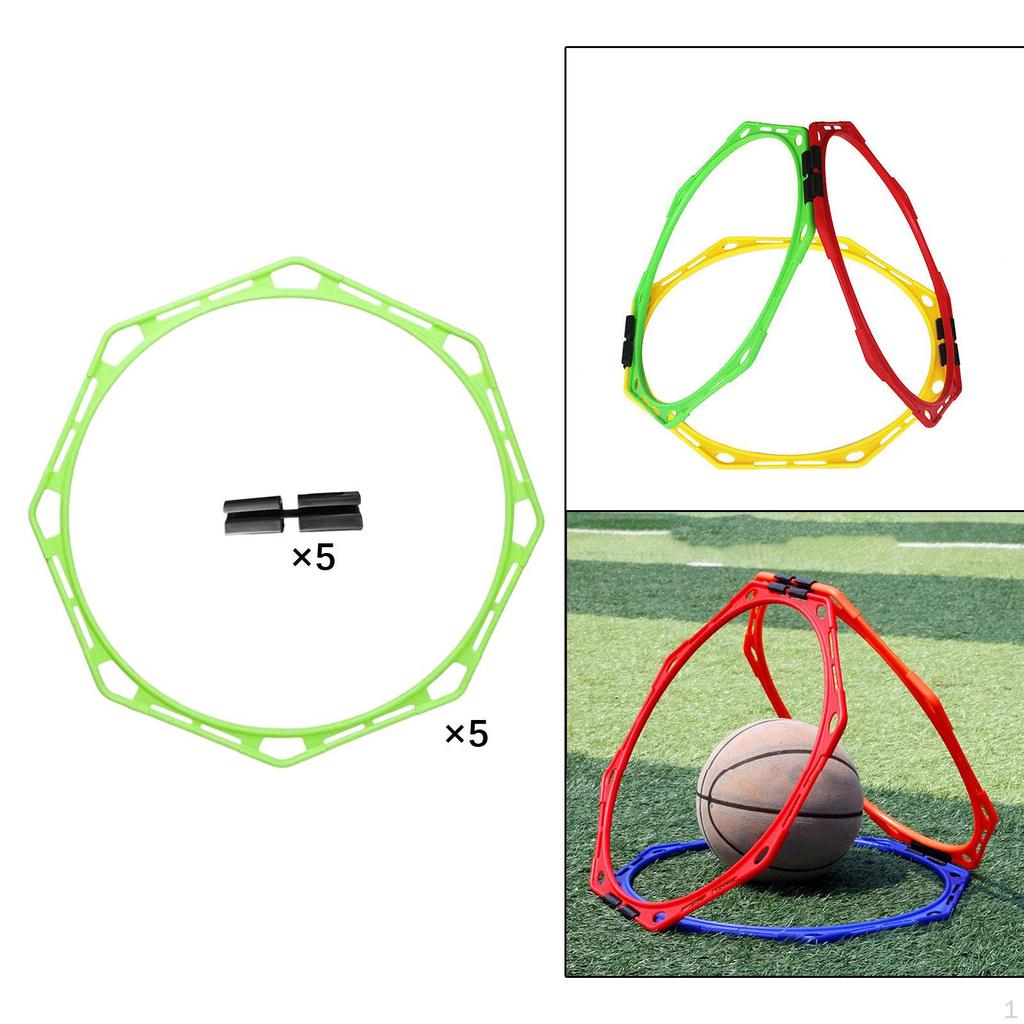 5 Pack Agility Rings 19.69inch Training Tools for Football And Rugby