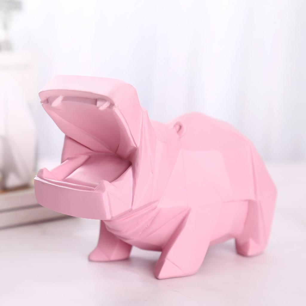 Nordisches Kreatives Design Flusspferd Ornamente Harz Handwerk Sparschwein Kinder Tierisches Schwein Schönes Bank Dekoration Ornamente Langlebig