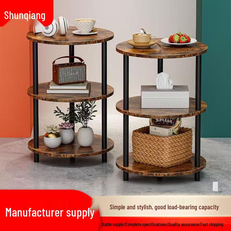 Round Edge Multi-layer Bedside and Living Room Storage Table