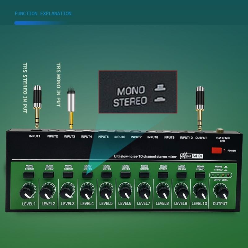 High Clear10Input Sound Mixer for Clearly Sound Production in Various Sound Application for Superior Sound Quality