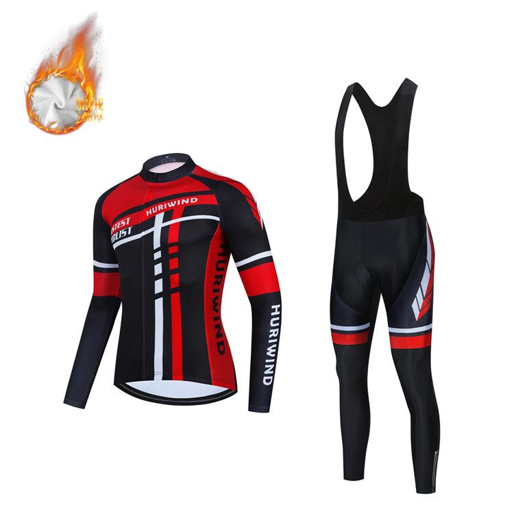 

Autumn and Winter Fleece Cycling Suit Long Sleeve Suit Mountain Bike Riding Strap Trousers 2026 XXXL