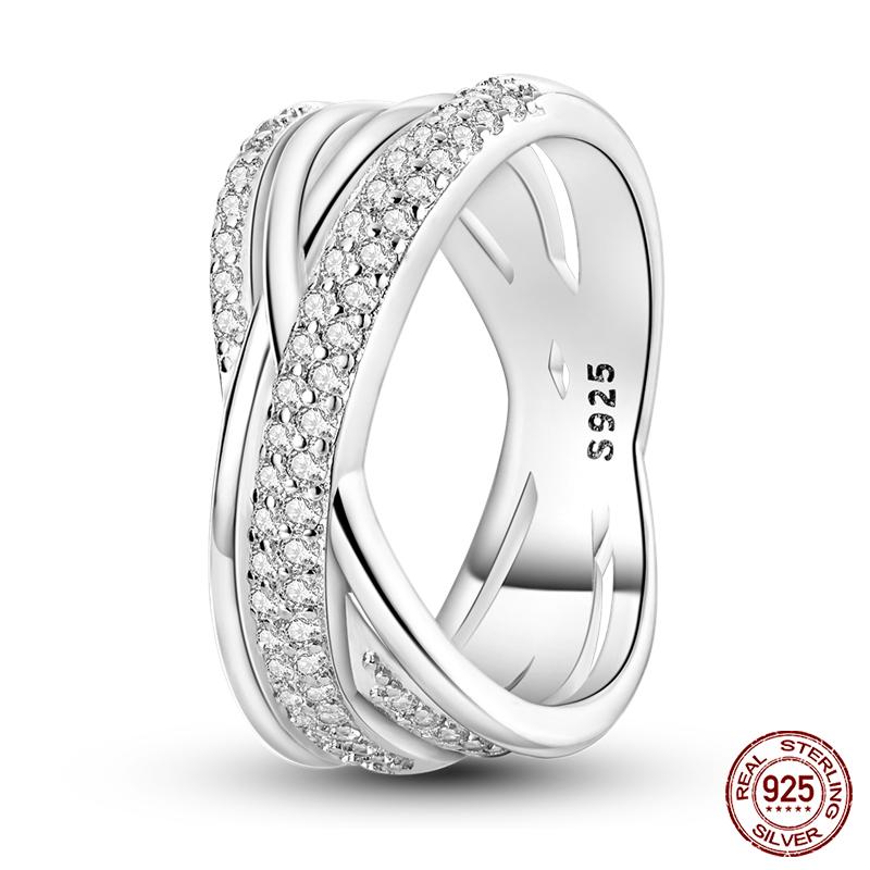 Popular Glow In The Dark Rings For Women 925 Silver Star Moon Sun Rings Sparkling Cubic Zircon Exquisite Jewelry Gifts