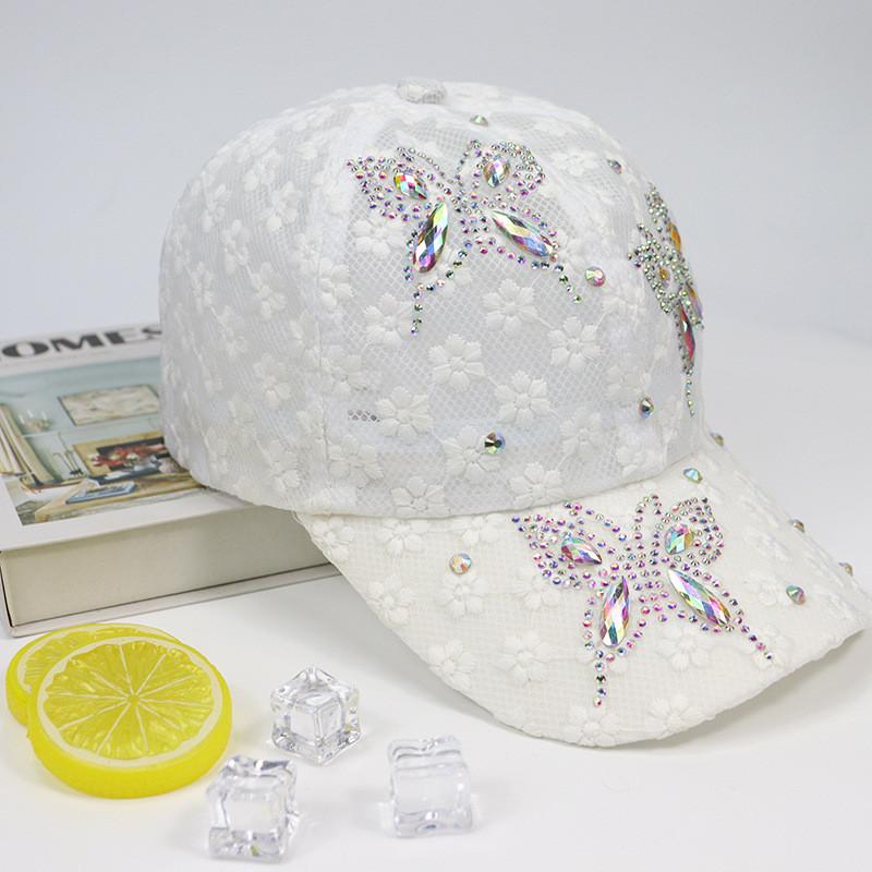 Butterfly Embroidered Baseball Cap With Breathable Mesh For Outdoor Sun Protection