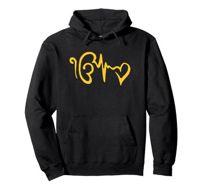 Yellow Sikh Ikh Onkar Heartbeat Sikh Hoodie