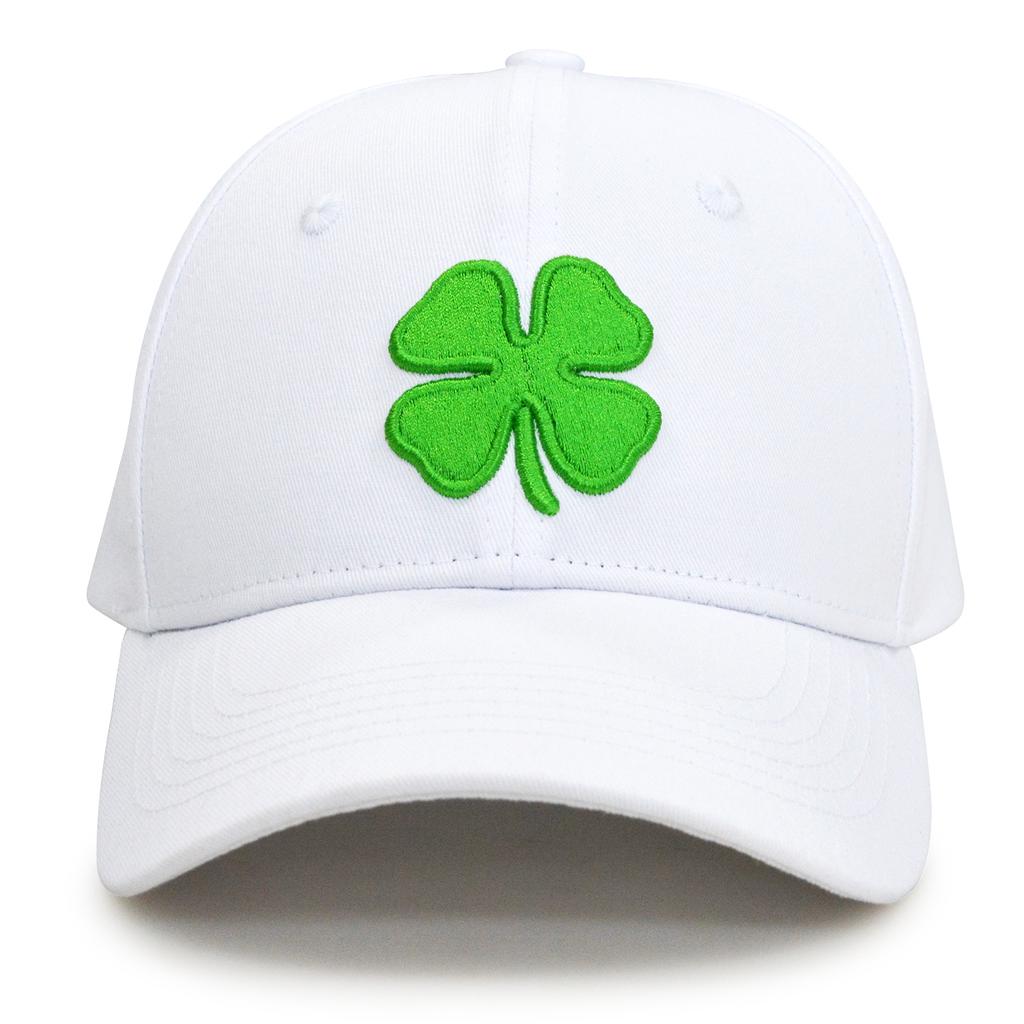 Unisex Adjustable Classic Lucky Clover Embroidered Baseball Cap Outdoor Sport Simple Truck Driver Cap
