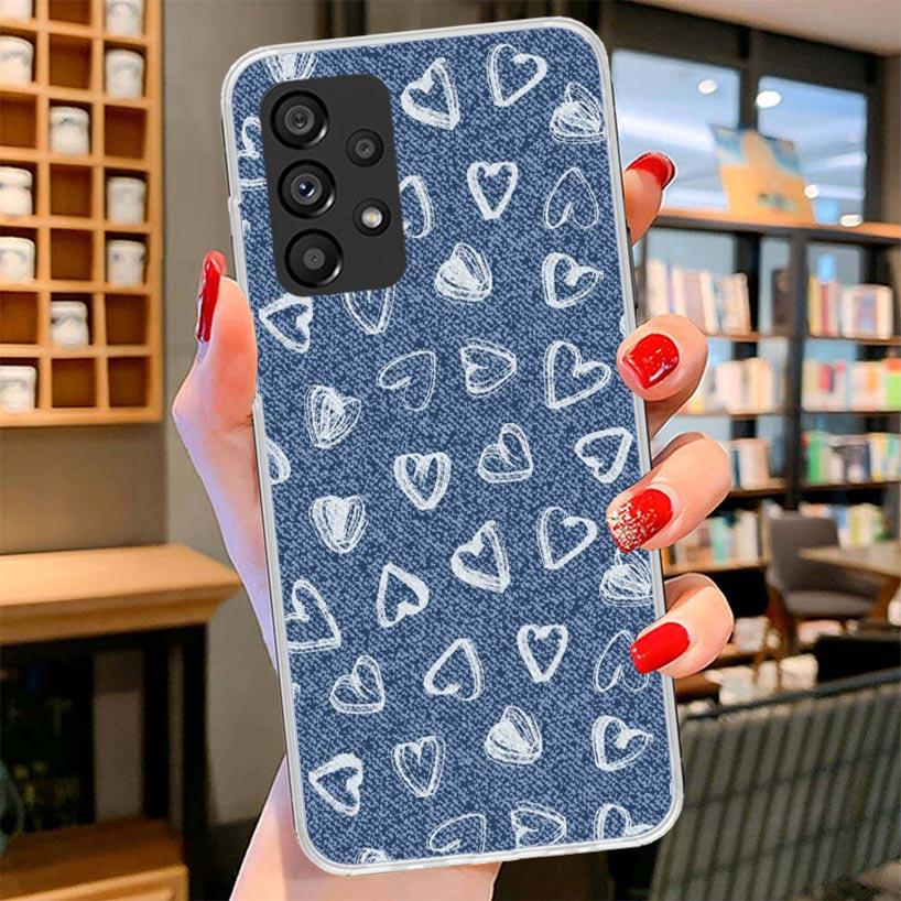 Jeans Cowboy Denim Printed Phone Case For Samsung Galaxy A17 A37 A57 A16 A26 A36 A56 A15 A25 A35 A55 A14 A24 A34 A54 A13 A23 A33