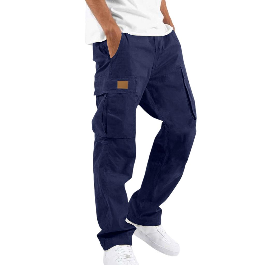 Men's Multi-Pocket Cargo Pants for Outdoor Hiking and Work