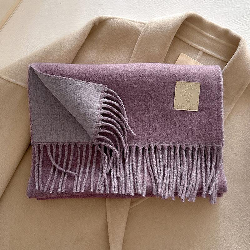 Winter Wool Scarf For Women Long Warm Cashmere Shawl Wrap Solid Lady Scarves Hijab Female Pashmina Bandana Head Scarves Stole