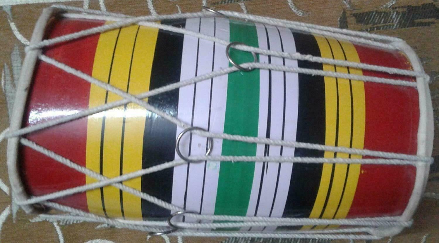 Handmade Wooden Rope-Tuned Baby Dholak/Dholki – Traditional Indian Musical Instrument for Kids