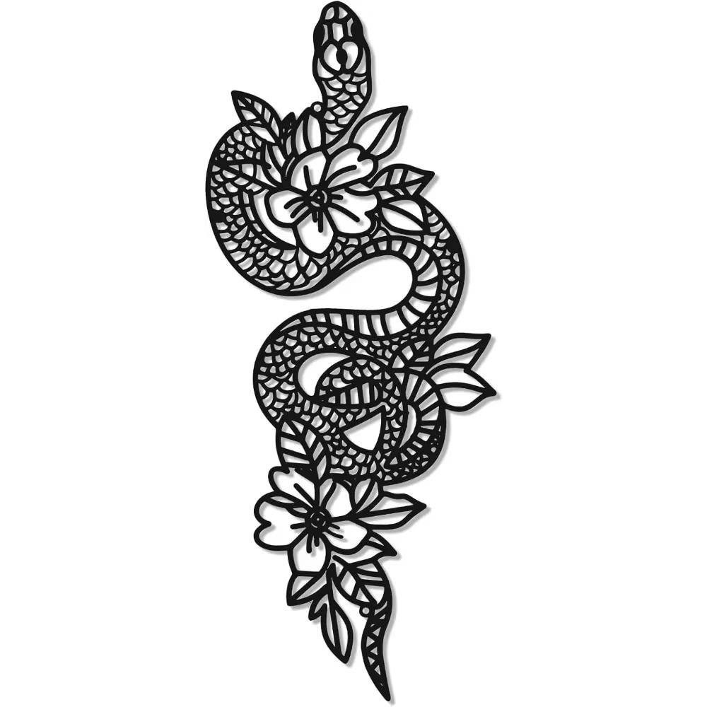 Stunning Moon Snake Wall Decor for Witchy Altars! Flower Snake Decor Wall Hanging. Boho Iron Art. Add a Touch of Magic.