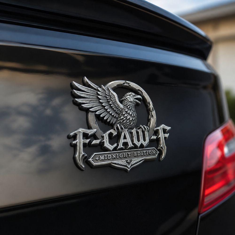 Raised 3D Relief Metal Car Badge Waterproof Raven Wing Car Sticker Car Emblem Car Rear Decoration
