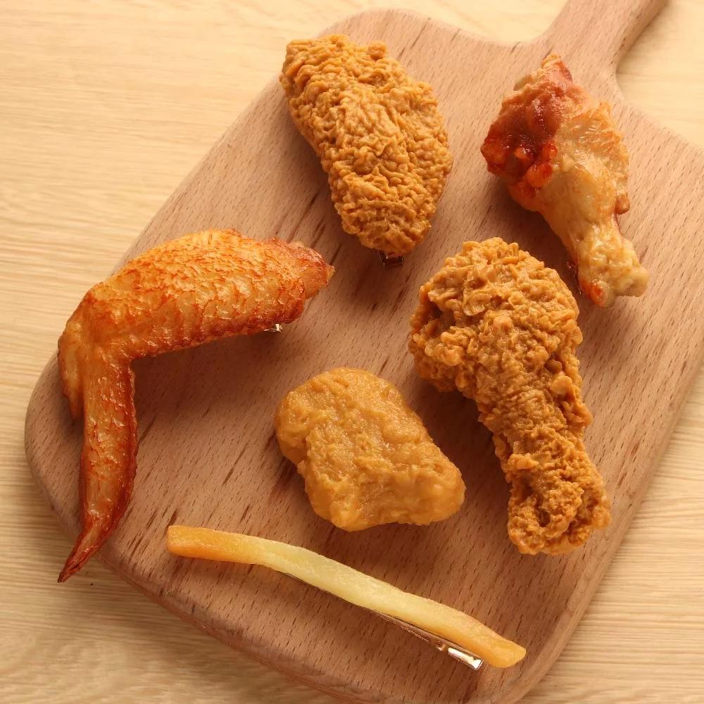 Simulation Fast Food Chicken Wings Hairpins Chicken Legs Simulation Food Hairpin Hair Clips