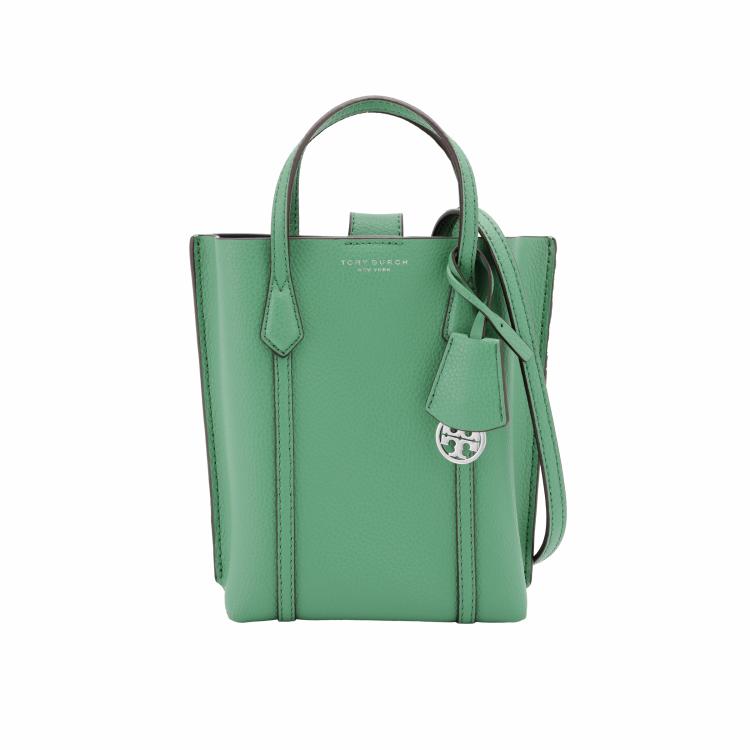 Tory Burch Perry 18 Magnetic Closure Adjustable Detachable Shoulder Strap Embossed Leather Tote Bag Shopping Bag Crossbody Bag Handbag Mini 142616-349