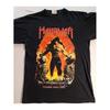 MANOWAR Men's Vintage 50.7 MeterLouder Than Hell Graphic T-Shirt- Black Band Tee with Warrior& Flames Art, Short Sleeve Casual Shirt, Machine