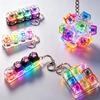 New Light Up Keyboard Keychain Crystal Clicker Fidget Toy Stress Relief Sensory Toy Portable Car Desk Decor Gift For Adults Kids