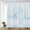 3D Chinese Painting Shower Curtain Aesthetic Abstract Creative Ink Landscape Scenery Bathroom Decor Bath Curtain Set with Hook