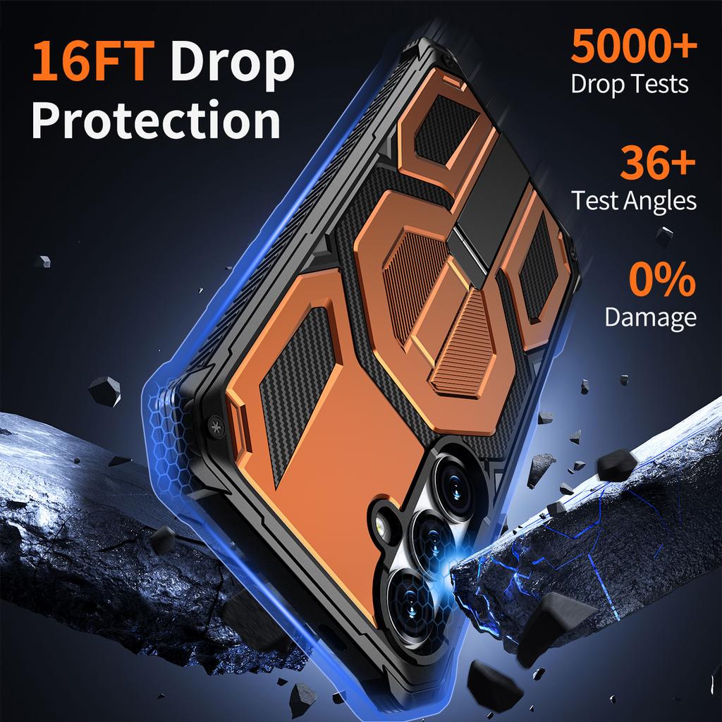 For Samsung Galaxy S25 Magnetic Case Rotating Kickstand PC + TPU Shockproof Drop-proof Phone Cover