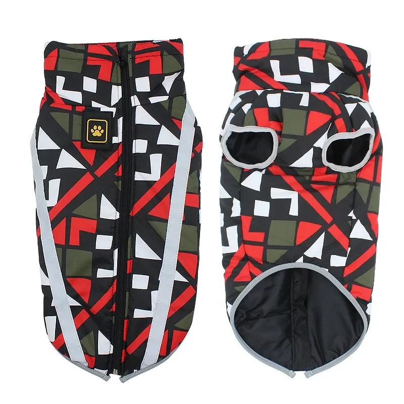 Płaszcz Kurtka dla Dużego Psa z Wysokim Kołnierzem dla Średnich Dużych Psów Zimowe Ubranka dla Zwierząt Wodoodporny Golden Retriever Labrador mascotas Ubrania