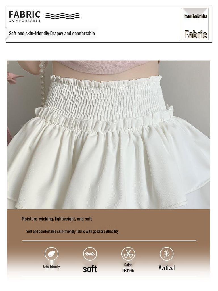 Sweet Girly High Waist Slimming Layered Cake Skirt - Spring/Summer Women's Short Skirt