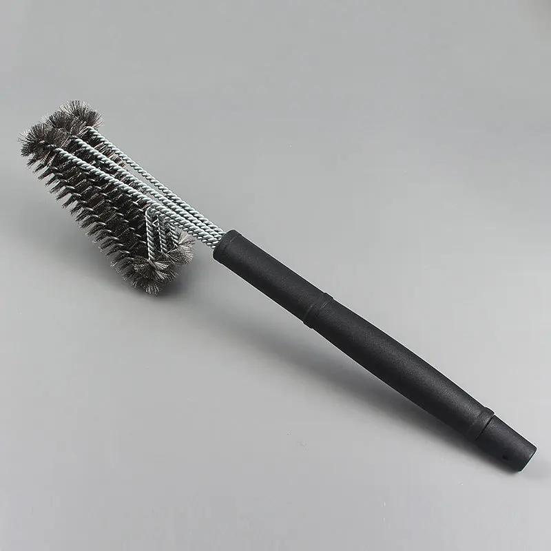 1pcs Wire Bristles BBQ Brush and Scraper Triple Scrubber Safe Efficient Grill Clean Brush for Outdoor Barbecue Essential Tools
