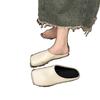 One foot square head half slippers women's spring and summer new outer wear light mouth comfortable versatile heelless lazy slippers
