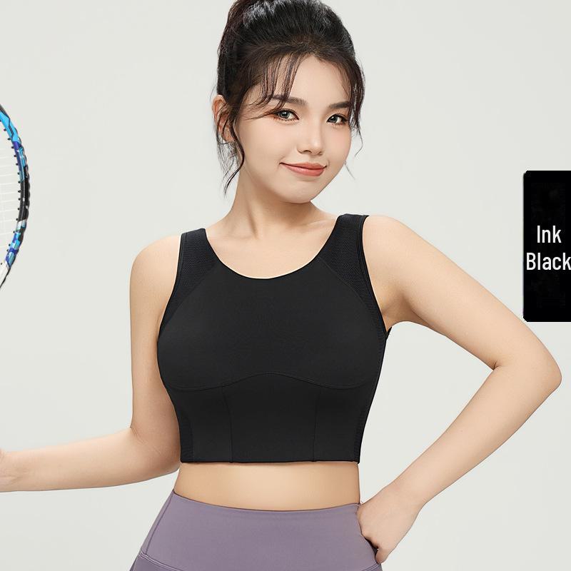 High-Strength One-Piece Sports Vest Bra: Large Size Yoga & Fitness Support