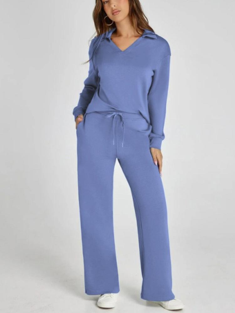 

Women s Olive Green V-Neck Lounge Set with Drawstring Waist Pants 3XL