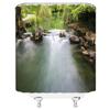 Natural Scenery Waterfall Shower Curtain Plant Lake River Landscape Bath Decor Bathroom Waterproof Polyester Cloth Curtain