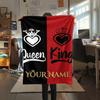 1PC Custom Name Royal Crown Emblem Patterned Flannel Blanket Suitable For All Seasons for Home Decor Warmth and Comfort Gifts Holiday Present_lx