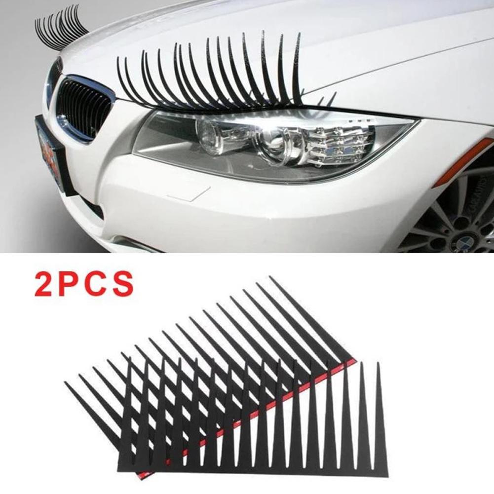Car Headlight Eyelash Sticker 3D Charming Black False Eyelashes Fake Eye Lash Sticker Car Headlight Decoration Funny Decor