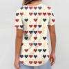 Women's Fashion Short-Sleeve Valentine's Day Print V-Neck Pocket Workwear Top