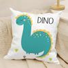 Cute Jurassic Dinosaur Pillow Case Natural Linen Double-Sided Printing Sofa Home Decor Cushion Cover