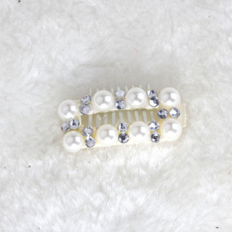 Maltese Rhinestone Puppy & Kitten Hair Clip - Universal Handmade Pet Accessory