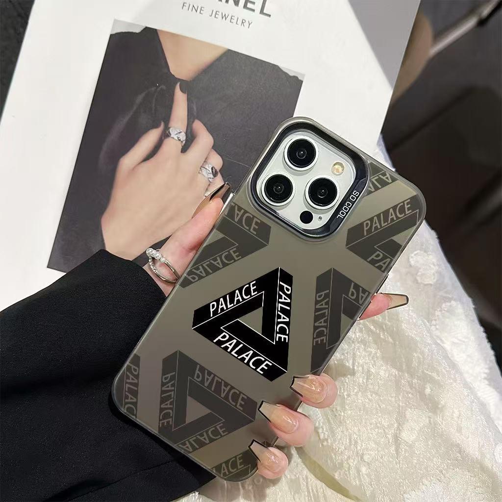 Cross Triangle English Pattern Phone Case for iPhone 16 Pro/15 Pro Max/14/13 - Full Coverage iPhone 15