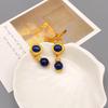 Vintage Retro Lapis Lazuli 925 Silver & 18k Gold-Plated Earrings