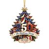 Patriotic Acrylic Christmas Tree Ornament for USA 0th Anniversary, Red Blue Holiday Decoration, Commemorative Gift