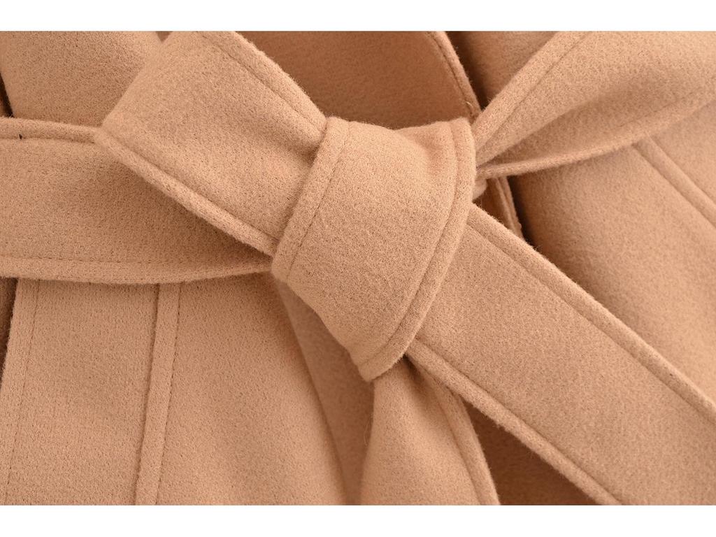 2024 Autumn Women's European & American Style Belted Long Coat