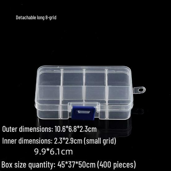 Rectangular Transparent PP Plastic Storage Box for Stationery, Cards, Hardware, Jewelry, and Fishing Gear
