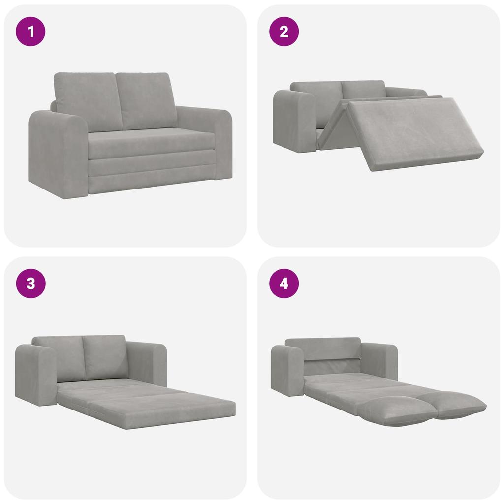Grey Sleeper Sofa 148 X 71 X 83 Cm Velvet