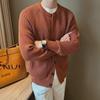 Men's Stylish Autumn/Winter Round Neck Cardigan Sweater: Korean Fashion, Casual, Solid Color