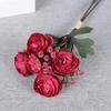1 Bunch Artificial Camellia Flower Bouquet Realistic Fake Silk Flower