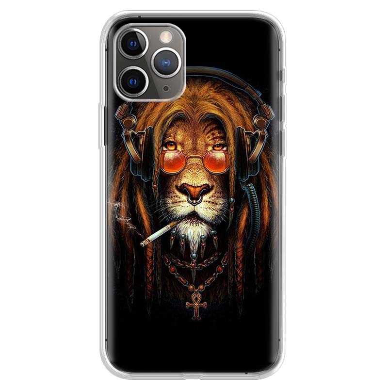 Animal Lions and Cheetahs Phone Case For iPhone 17 Air 11 13 Mini 14 15 Plus 16 12 Pro Max 16E SE 7 8 Pattern Soft TPU Back Cove