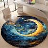1PC Moon Night Office Round Area Rug, Mat Suitable For Office, Under Office Chairs Bedroom Living Room Home Decor, Room Deco