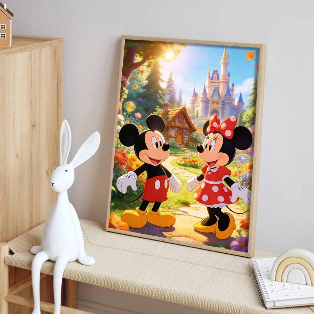 Disney Mickey and Minnie Mouse castle diamond painting handmade diy mosaic art painting kit home decoration