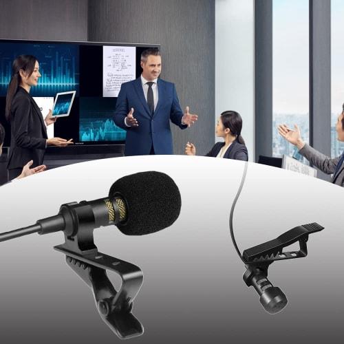 Microphone Clip, Mini Microphone Clip, C-Shaped Holder, for Lapel and Tie Microphones, 6.2mm Loop Inner Diameter, Earphone Cable Clip (2 Black C-Shape